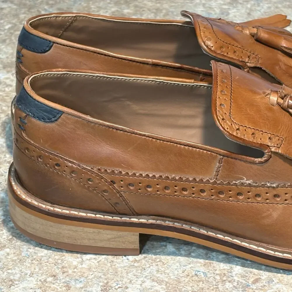 ASOS Men's Fringe Loafer Wing Tip Dress Office Wedding Leather Shoes Size 10